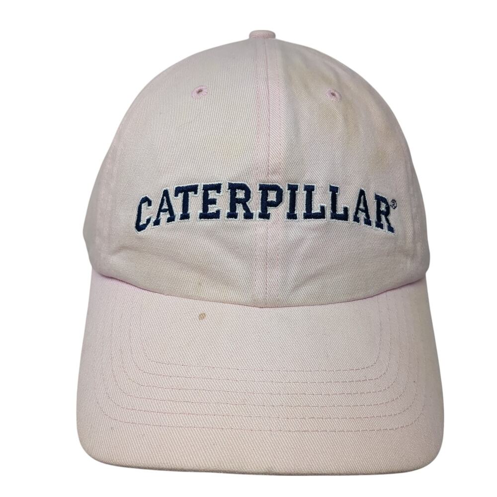 Caterpillar CAT Slideback Baseball Hat Pink One Size Solid Embroidered